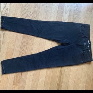 ALMOST FAMOUS BLACK FRAYED HEM SKINNY JEANS